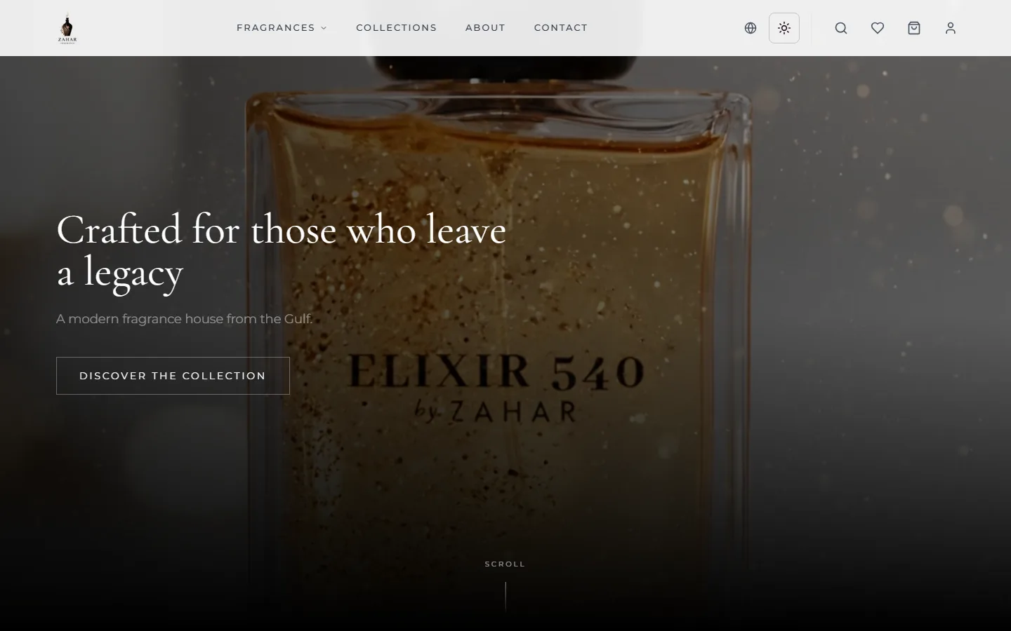 Zahar Fragrance homepage